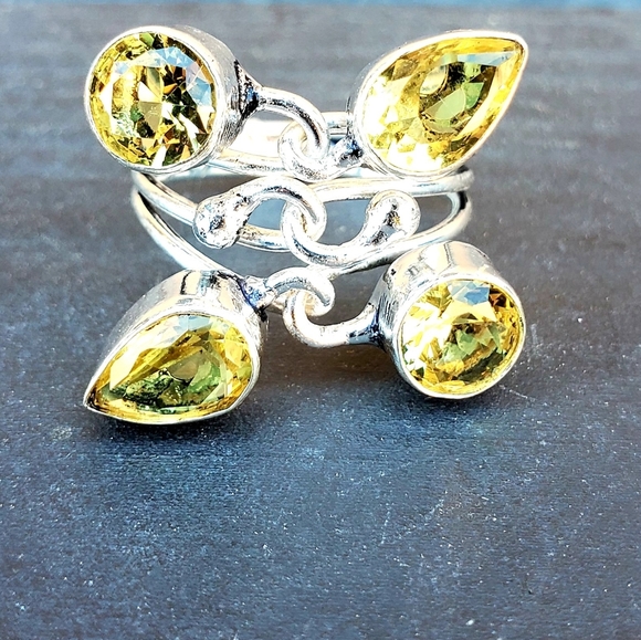 New Twisted Citrine Silver Ring. - Picture 12 of 12